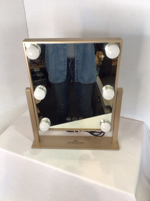 Table Top Gold Electric Mirror