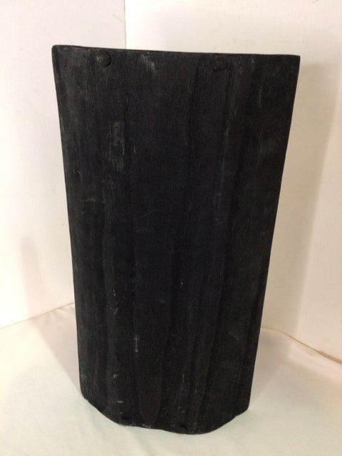 Rustic Black Wood Curved Plate