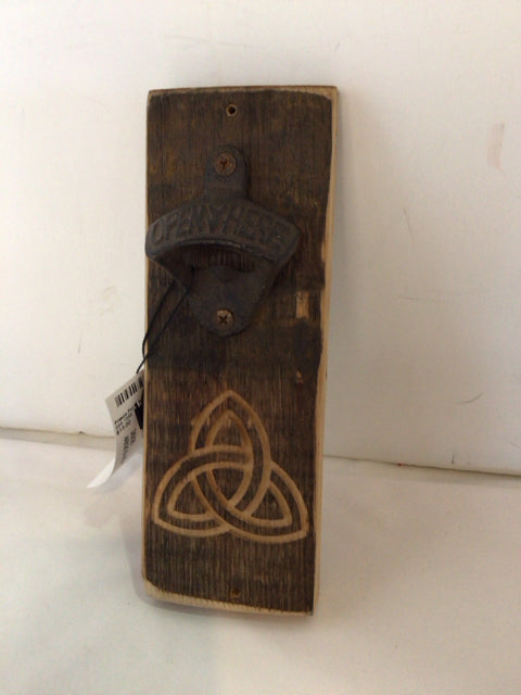 Vintage Wall Decoration Brown Wood/Metal Rustic Bottle Opener