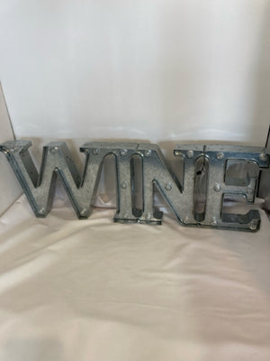 Light up Silver Galvanized Steel Wine Sign