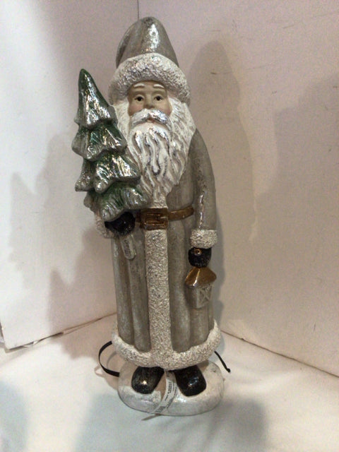 Gray Plaster Santa Holiday Item