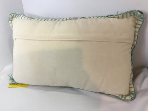 Cream/Aqua Polka Dot Pillow