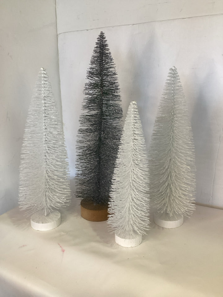 Set of 4 White/Black Trees Holiday Item