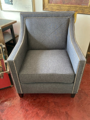 Jofran Arm Polyester NailHead Gray Chair