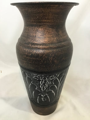 Bronze Metal Crackle Vase