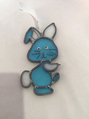 Blue Glass Bunny Sun Catcher