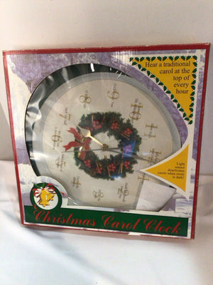 Clock White/Green Christmas Holiday Item