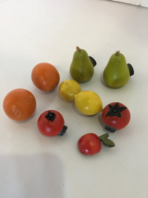 Set of 9 Multi-Color Resin Fruit Refrigerator Magnet