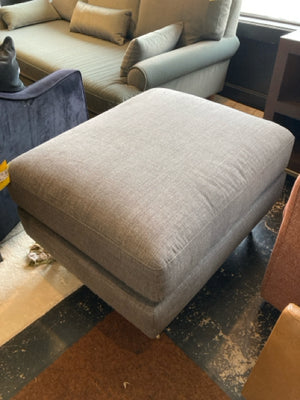 Polyester On Casters Gray Ottoman