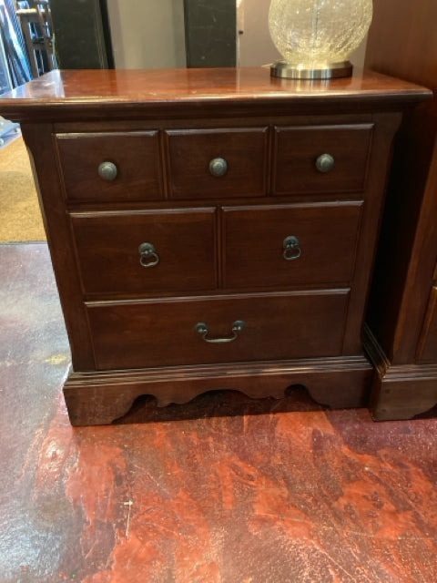 Wood 3 drawer Brown Nightstand