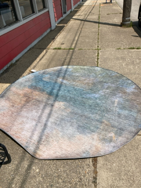 Washable Indoor/Outdoor Green/White Rug