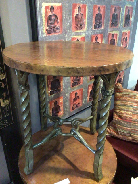 Rustic Copper Hammered End/Side Copper Table