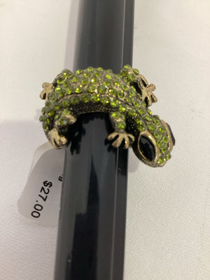 Green Frog Rhinestone Ring
