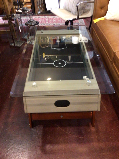 Valu-City Coffee Glass/Wood Soccer Gray Table