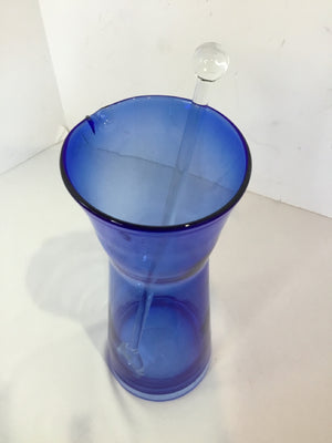 Martini Blue Glass Pitcher