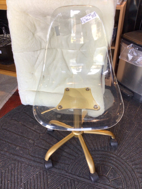 Office Lucite Rolling Clear Chair