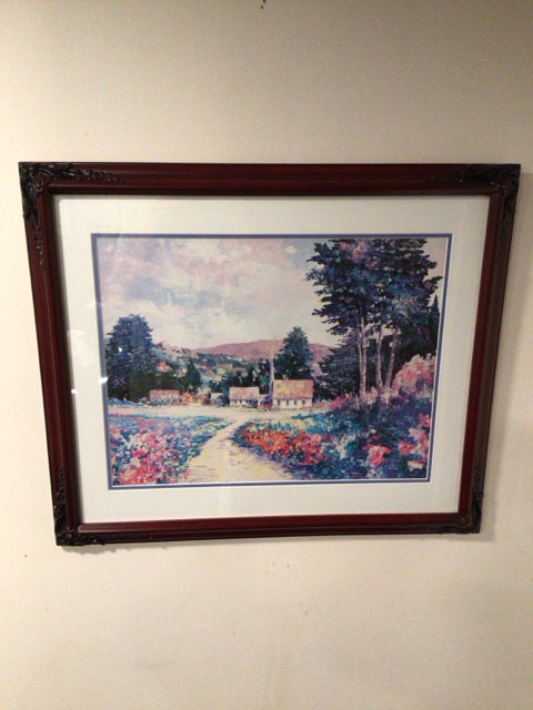 Park West Gallery Pink/Blue Garden COA Framed Art