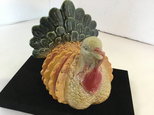 Fall Green/Orange Ceramic Turkey Holiday Item