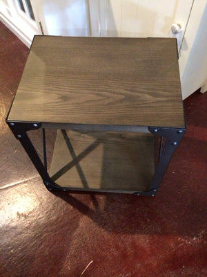 Rustic Wood/Metal Criss-Cross Brown/black Table