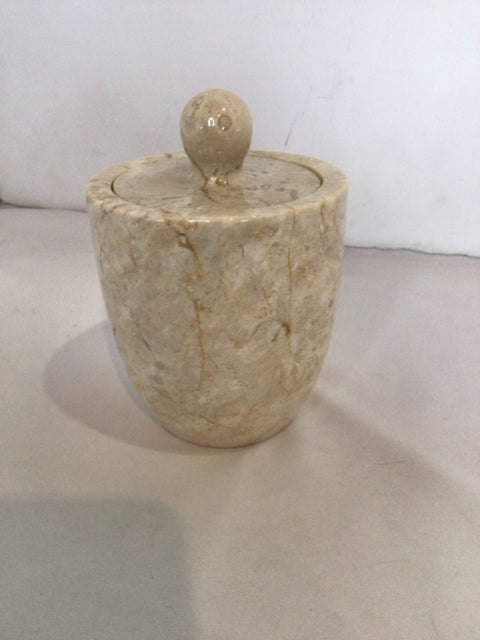 Cream Marble Lidded Jar
