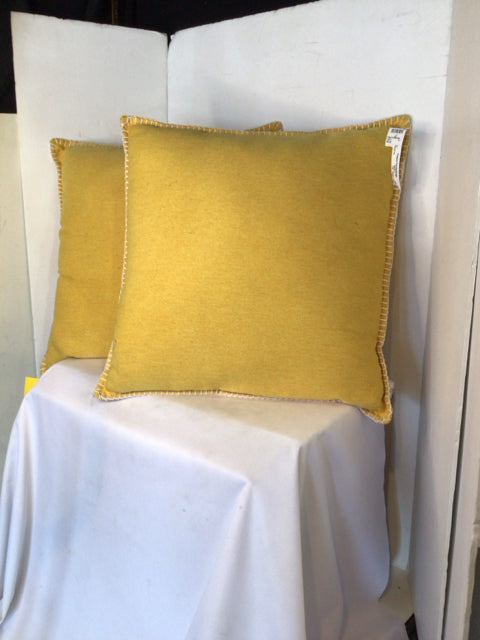 Pair Yellow Cotton Pillow Set