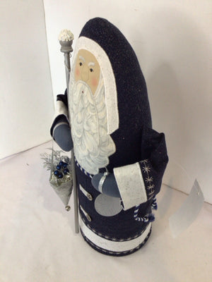Blue/White Fabric Santa Holiday Item