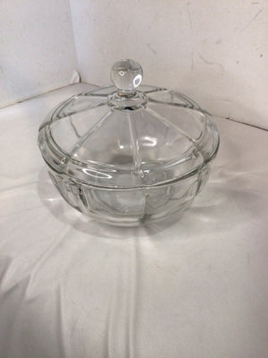 Clear Glass Lidded Bowl
