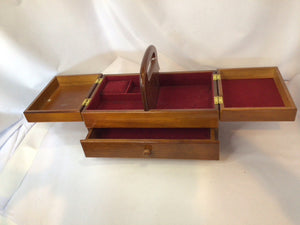 Vintage Brown Wood Jewelry Box