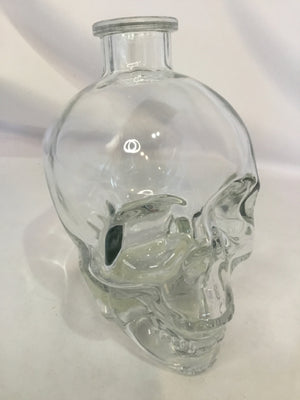 Clear Glass Skull Bottle