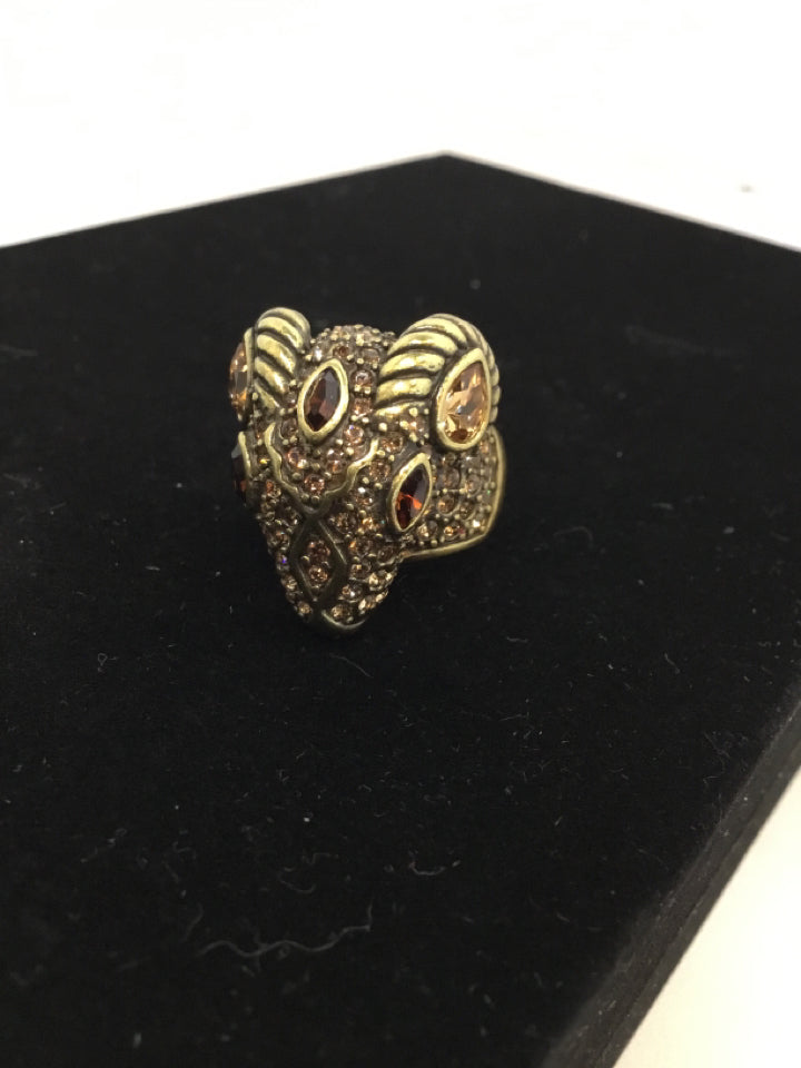 Orange Rhinestone Ring
