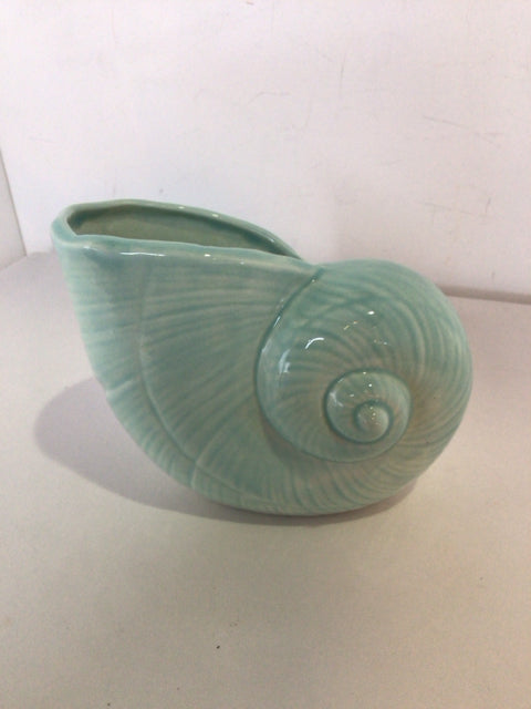 Ocean Aqua Ceramic Shell Planter