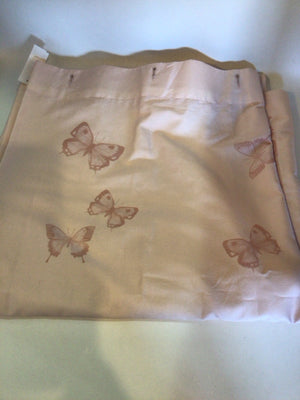 Pink Butterflies w/Hooks Shower Curtain