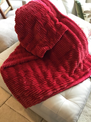 Red Faux Fur Throw