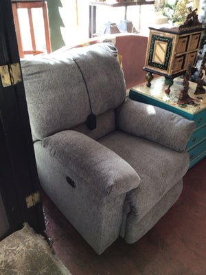 Recliner Chenille AS IS Electric Blue/Gray Chair