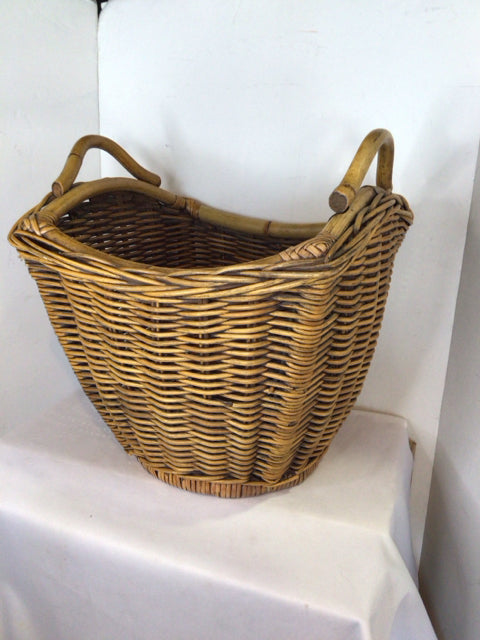 Brown Wicker Handles Basket