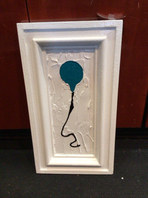 Textured Blue/White Balloon Framed Art