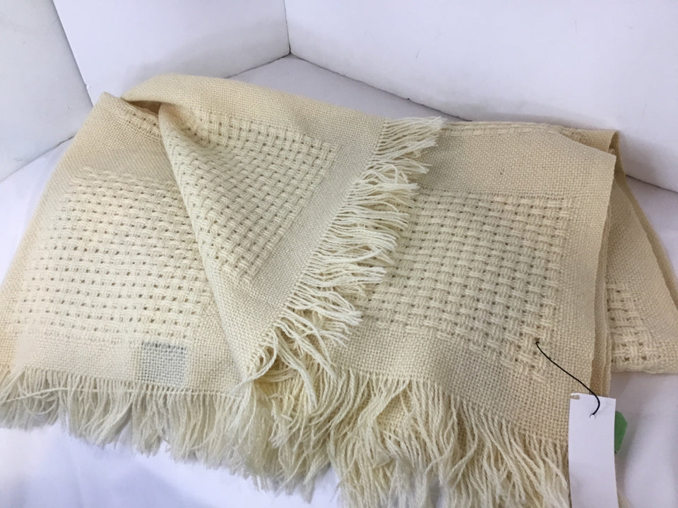 Cream Wool Throw