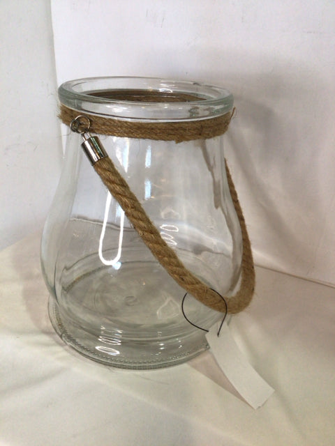 Clear Glass Rope Handles Lantern