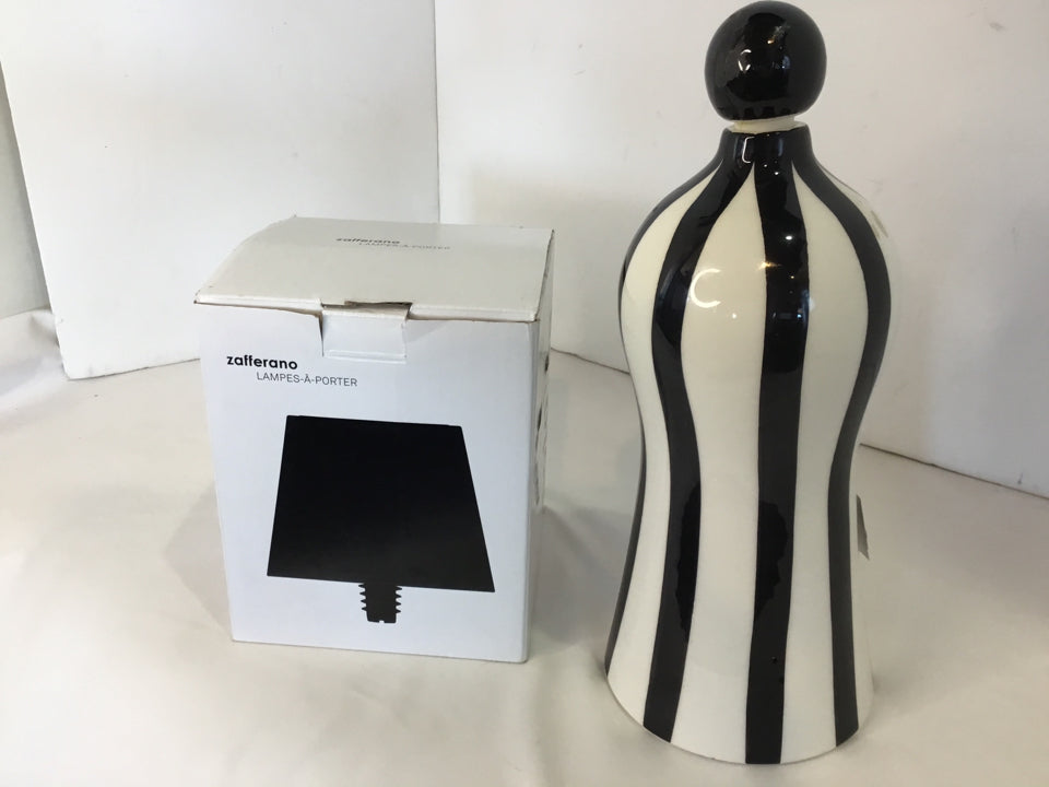 Zafferano Cordless Black/White Ceramic 2 Piece Lamp