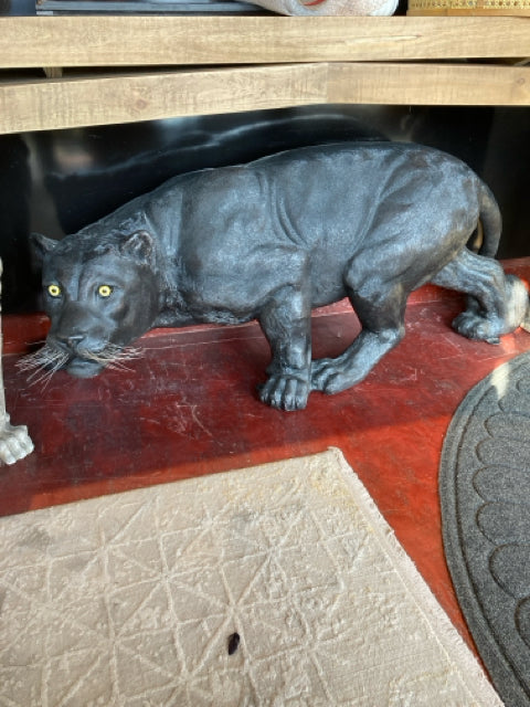 Indoor/Outdoor Black Resin Panther Sculpture