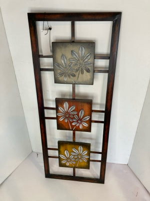 Metal Flowers Multi-Color Wall Decoration Art