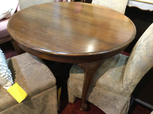 Round Wood 4 Leg Brown Table