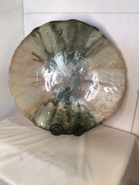 White/Green Glass Bowl