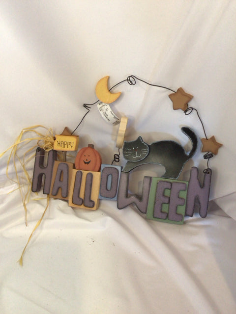 Halloween Orange/Black Wood Sign