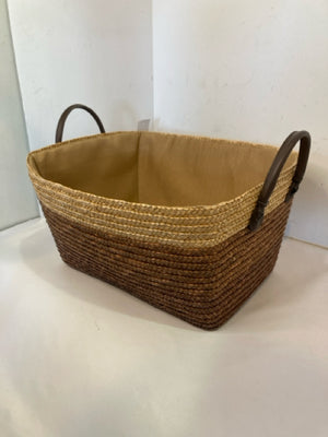 Tan/Brown Wicker Handles Basket
