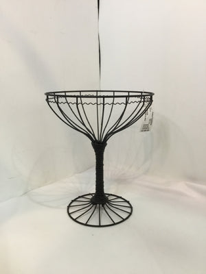 Black Wire Pedestal Basket