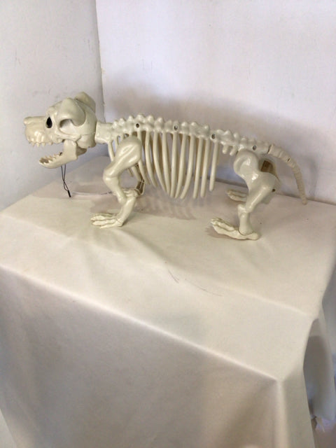 Halloween Off White Plastic Skeleton Dog Holiday Item