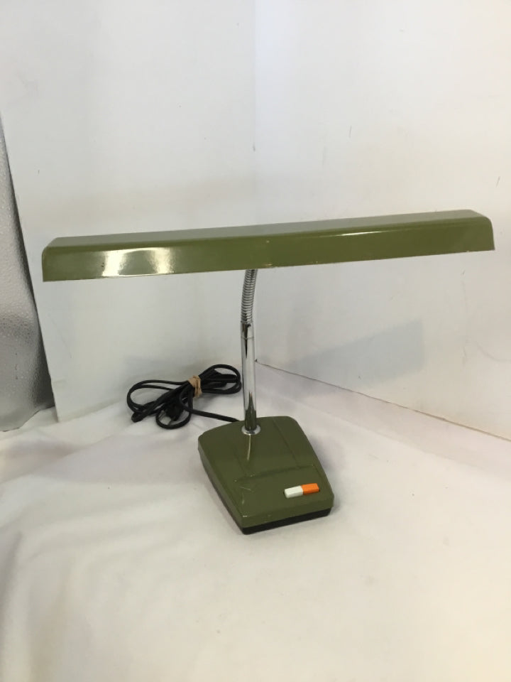 Art Deco Green Metal Desk Lamp