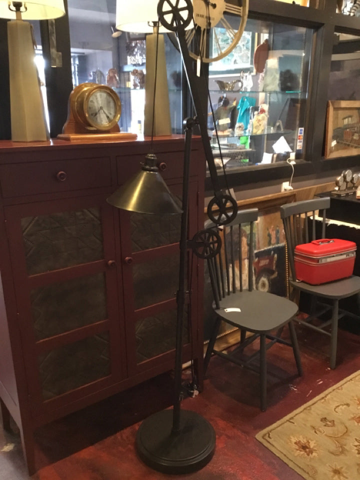 Pottery Barn Floor Bronze Metal Adjustable Lamp