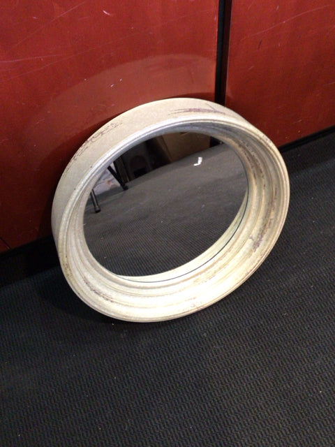 Gray Melamine Round Mirror